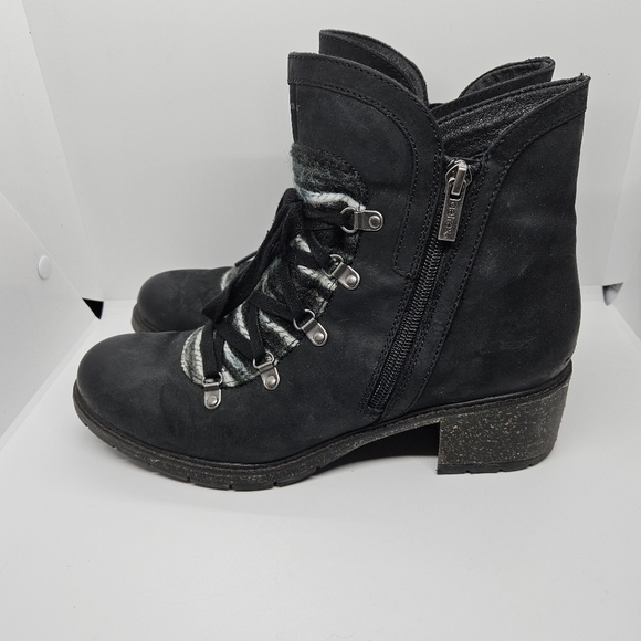 Aetrex Joleen heeled ankle boots black with gray woven detail EU 40 US 9-9.5 - Picture 4 of 13